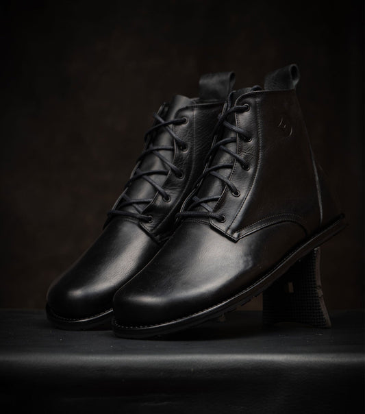 Goodyear Welted Barefoot Chukka Boots in Black by Gaucho Ninja Extra Wide Barefoot Wear Shoes dress shoes with wide toe box