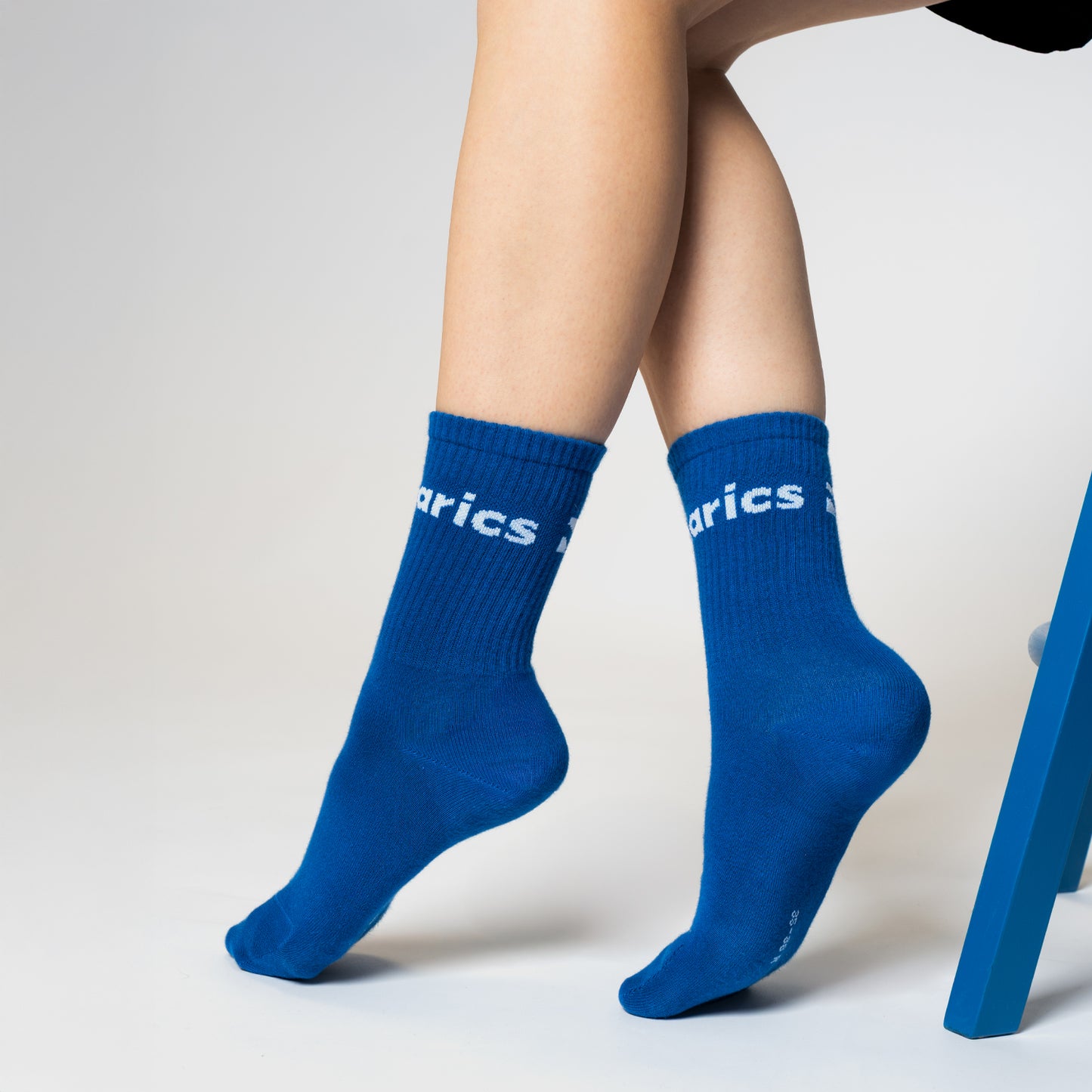 Barebarics – Barfußsocken – Crew – Kobaltblau – Großes Logo