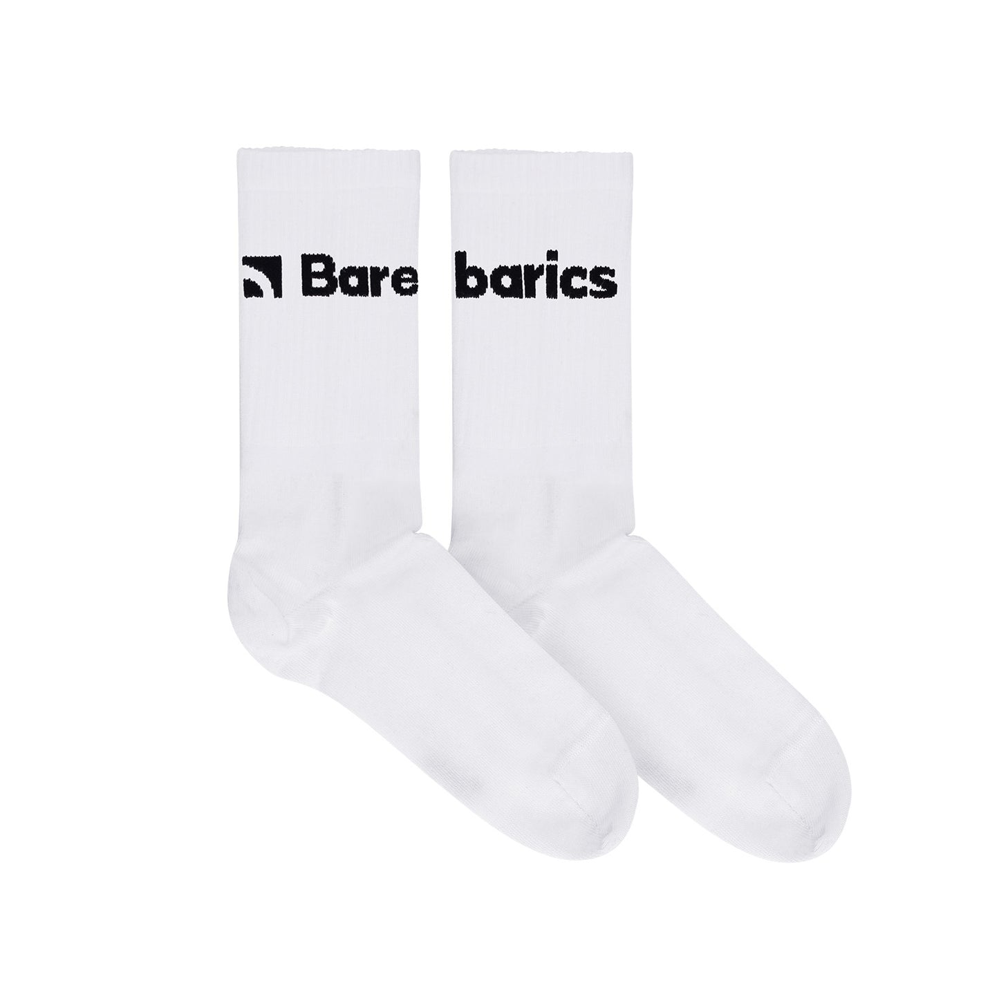 Barebarics - Barfußsocken - Crew - Weiß - Großes Logo