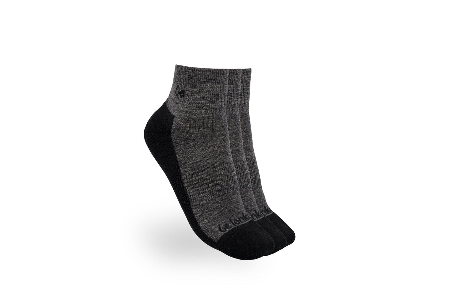Barfußsocken Be Lenka - Crew - Merinowolle – Grau - 3er Pack