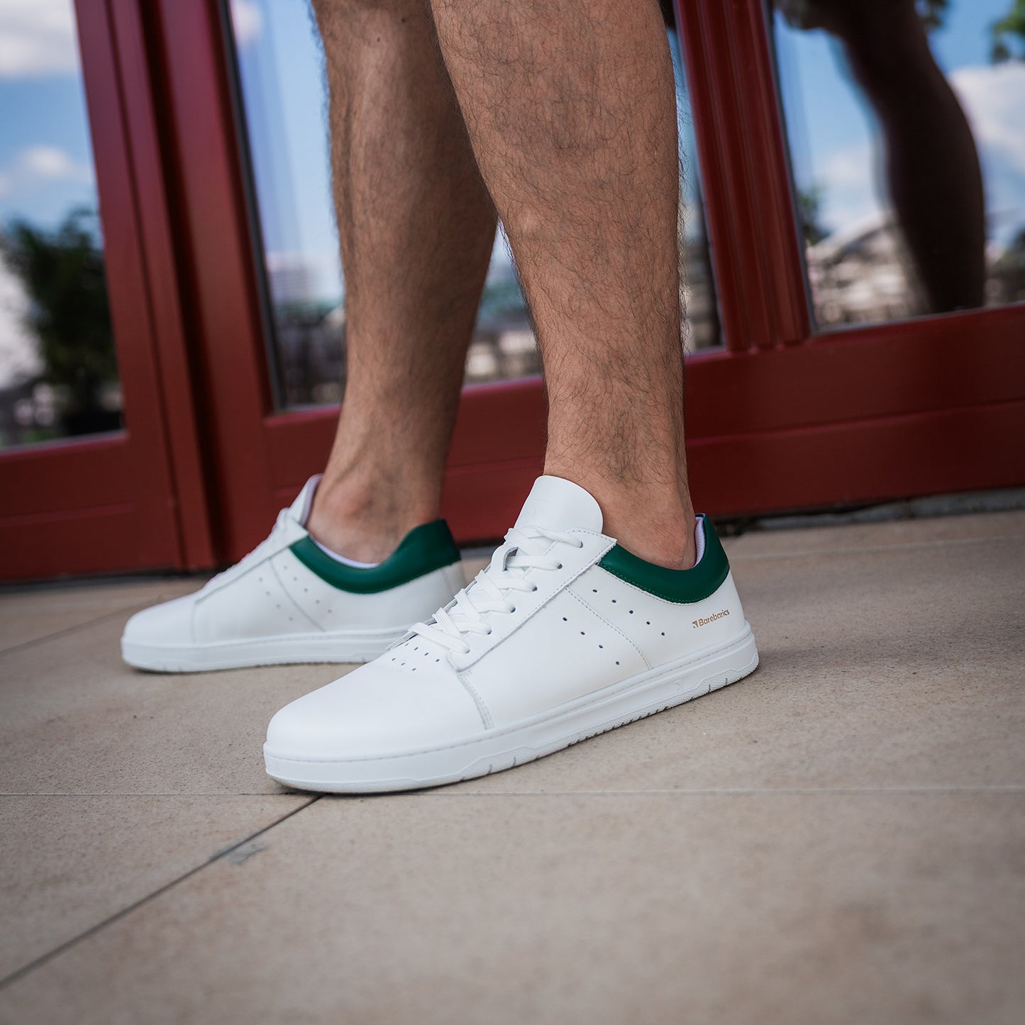 Barfuß-Sneaker Barebarics Enigma - Weiß & Dunkelgrün