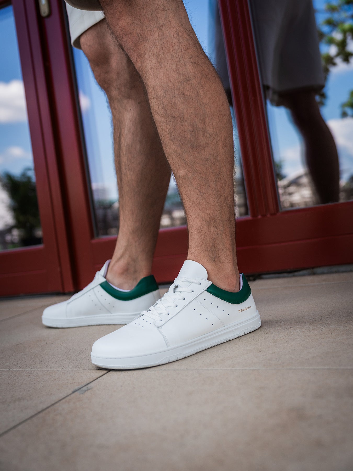 Barfuß-Sneaker Barebarics Enigma - Weiß & Dunkelgrün