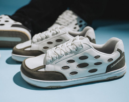 Barfuß-Sneaker Barebarics Fusion - Weiß & Army-Braun