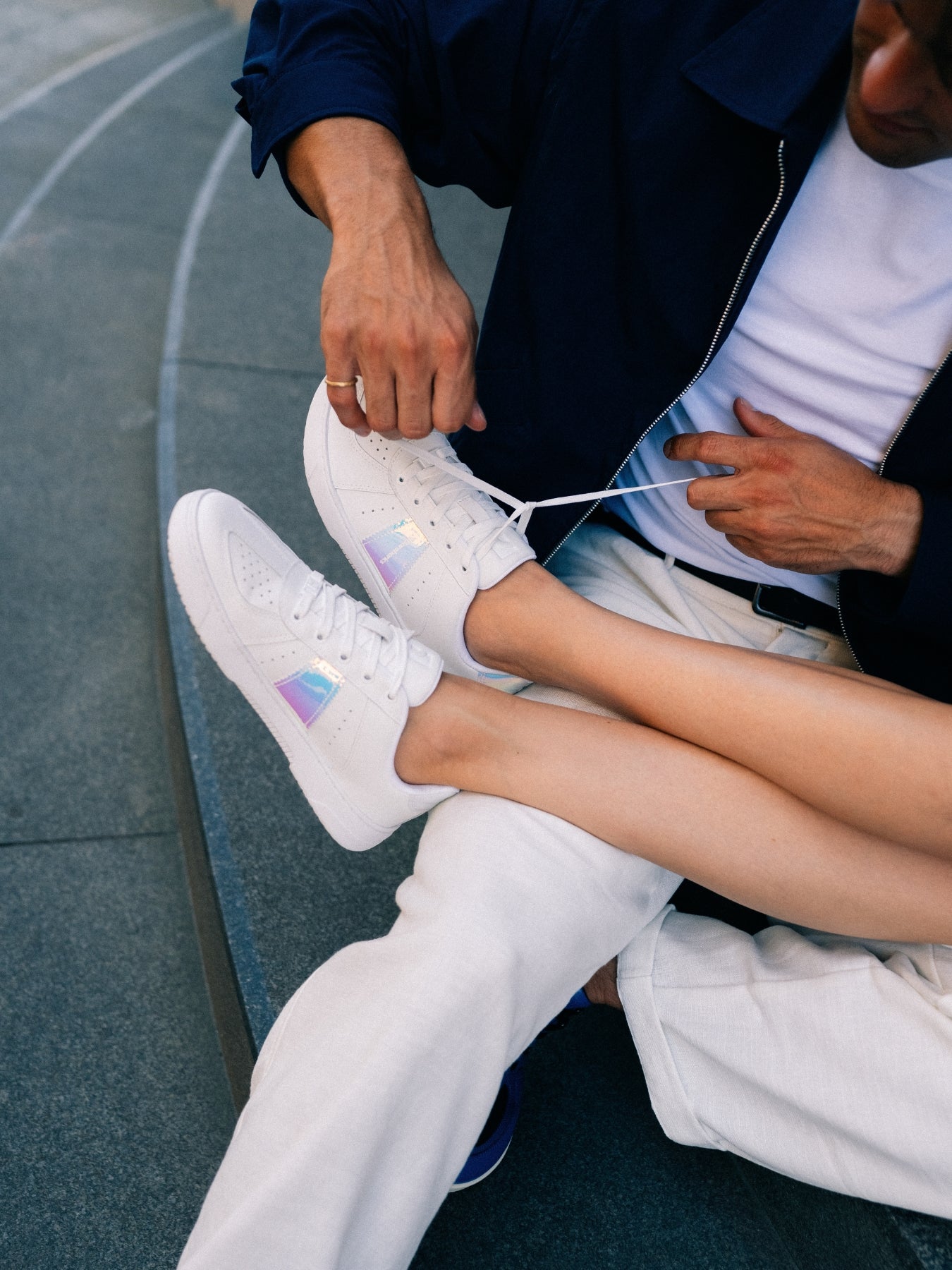 Barfuß-Sneaker Barebarics Icara - Weiß & Pastell schillernd