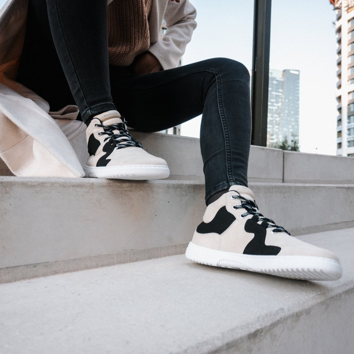 Barfuß-Sneaker Barebarics Lynx - Beige & Weiß