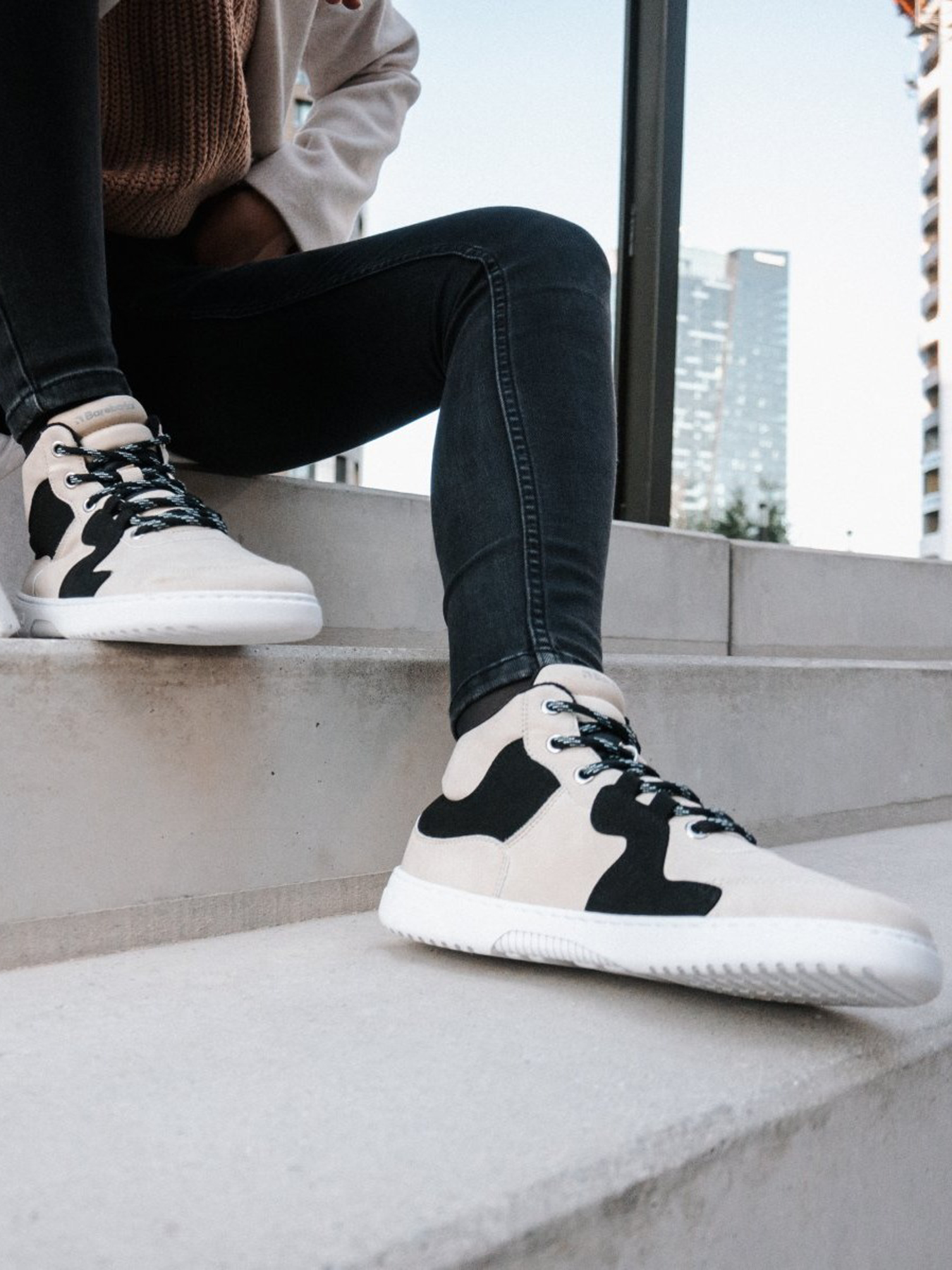 Barfuß-Sneaker Barebarics Lynx - Beige & Weiß