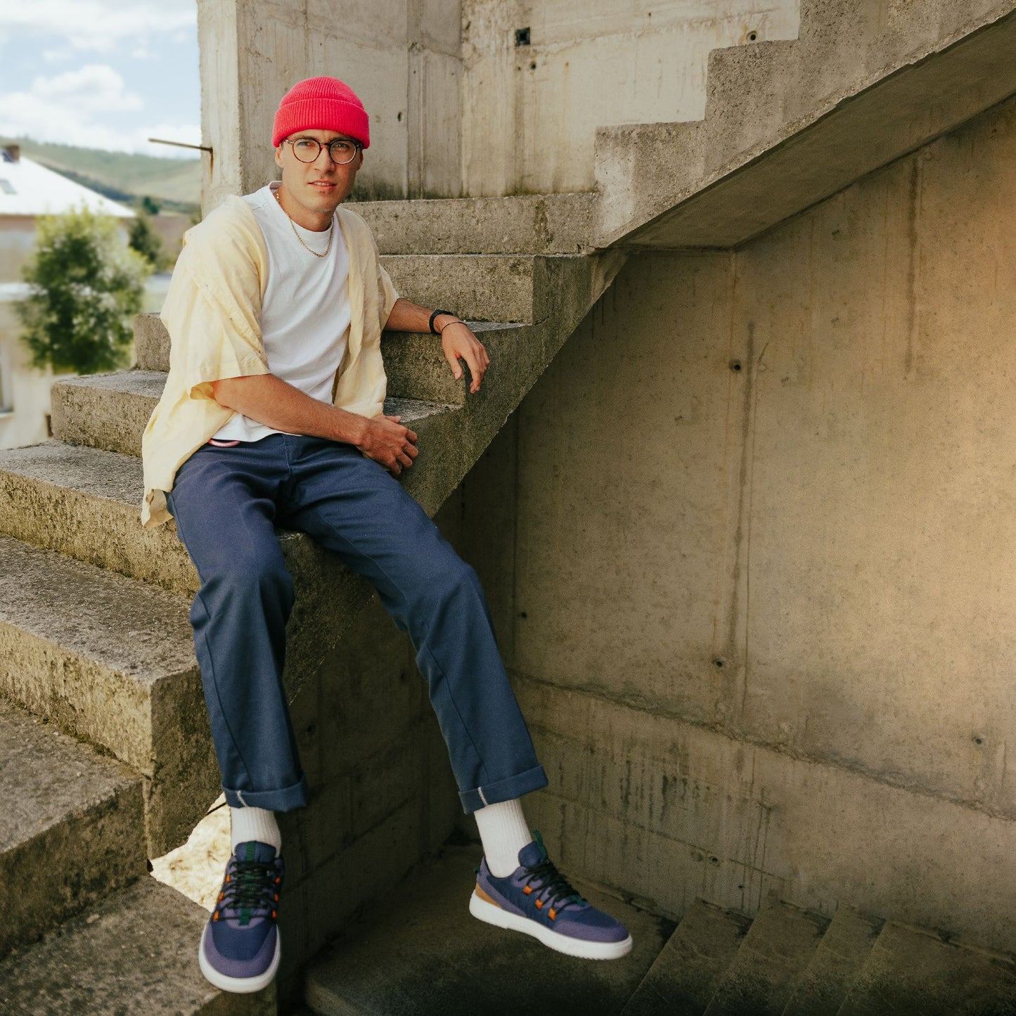 Barfuß-Sneaker Barebarics Revive - Blau & Weiß