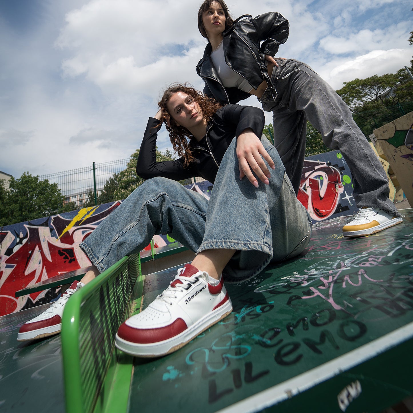 Barfuß-Sneaker Barebarics Wave - Weiß & Purpurrot
