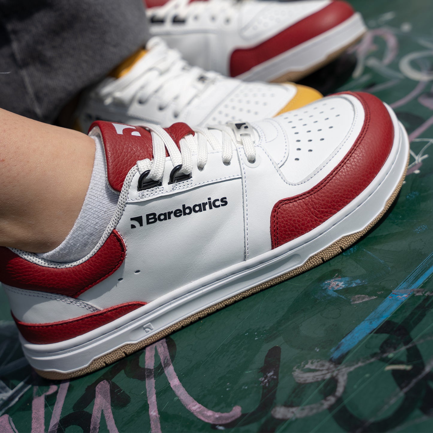 Barfuß-Sneaker Barebarics Wave - Weiß & Purpurrot
