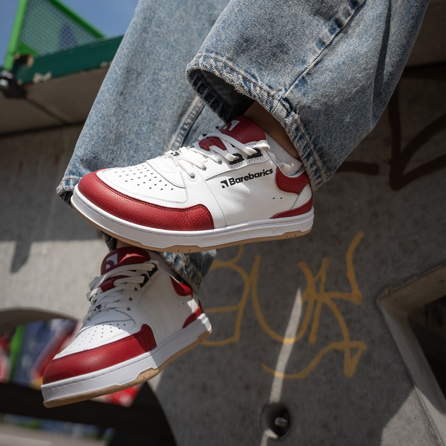 Barfuß-Sneaker Barebarics Wave - Weiß & Purpurrot