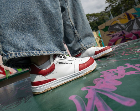 Barfuß-Sneaker Barebarics Wave - Weiß & Purpurrot