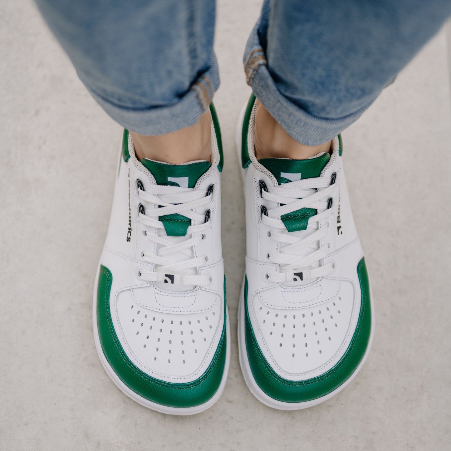 Barfuß-Sneaker Barebarics Wave - Weiß & Dunkelgrün