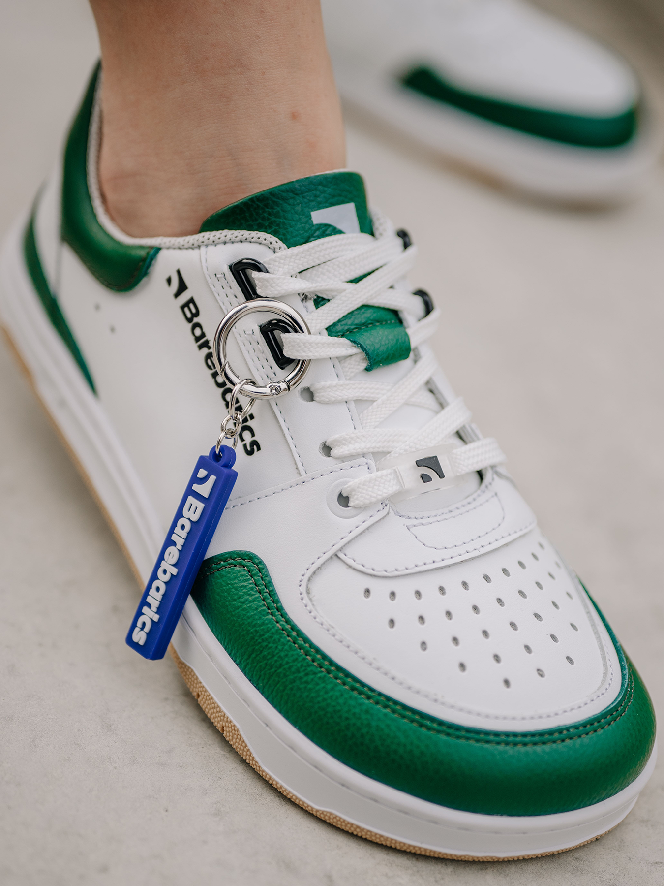 Barfuß-Sneaker Barebarics Wave - Weiß & Dunkelgrün
