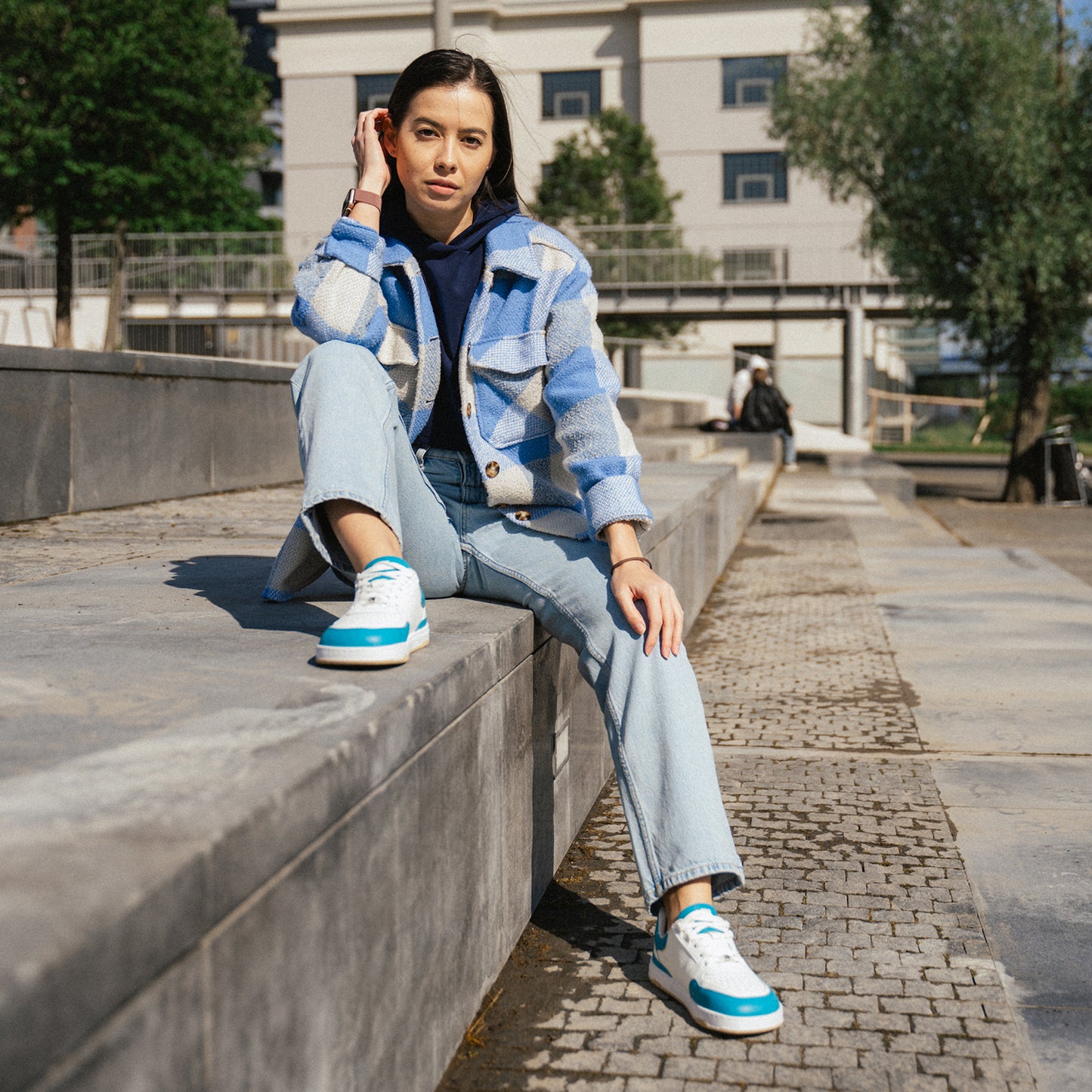 Barfuß-Sneaker Barebarics Wave - Weiß & Dunkeltürkis