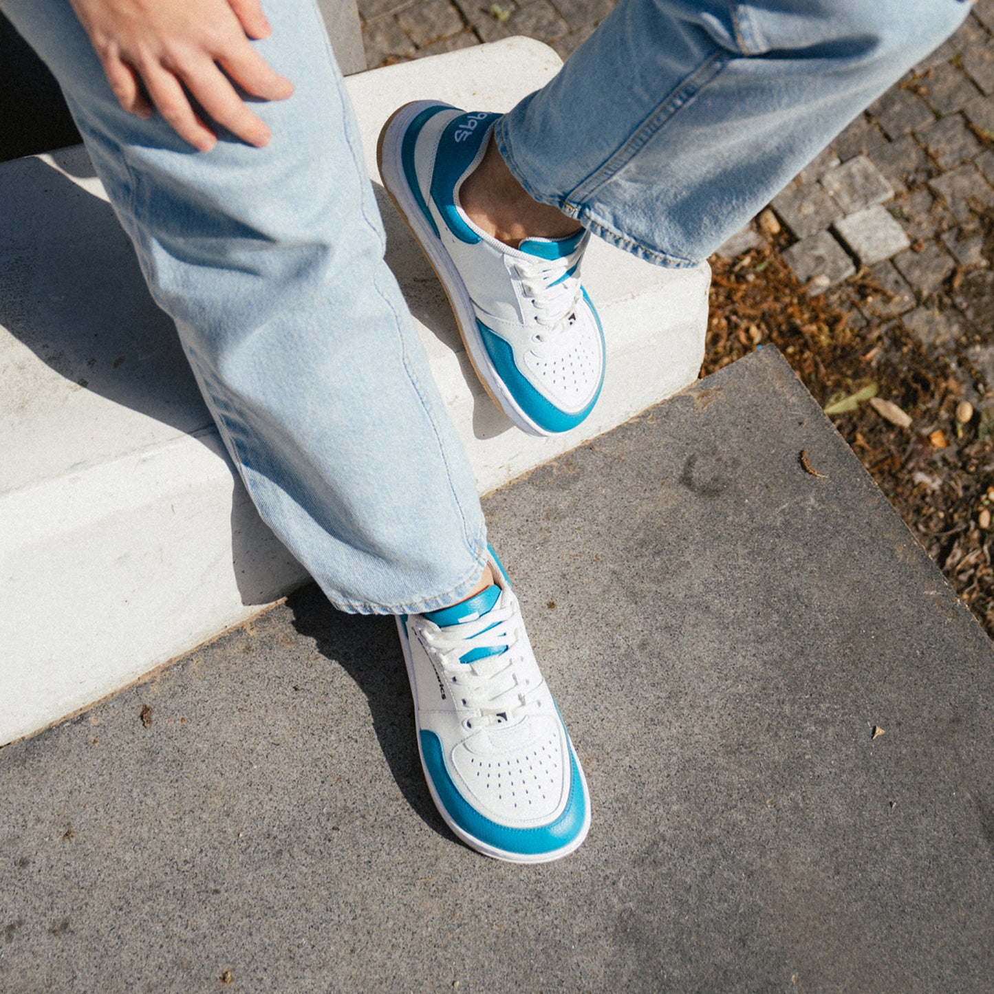 Barfuß-Sneaker Barebarics Wave - Weiß & Dunkeltürkis