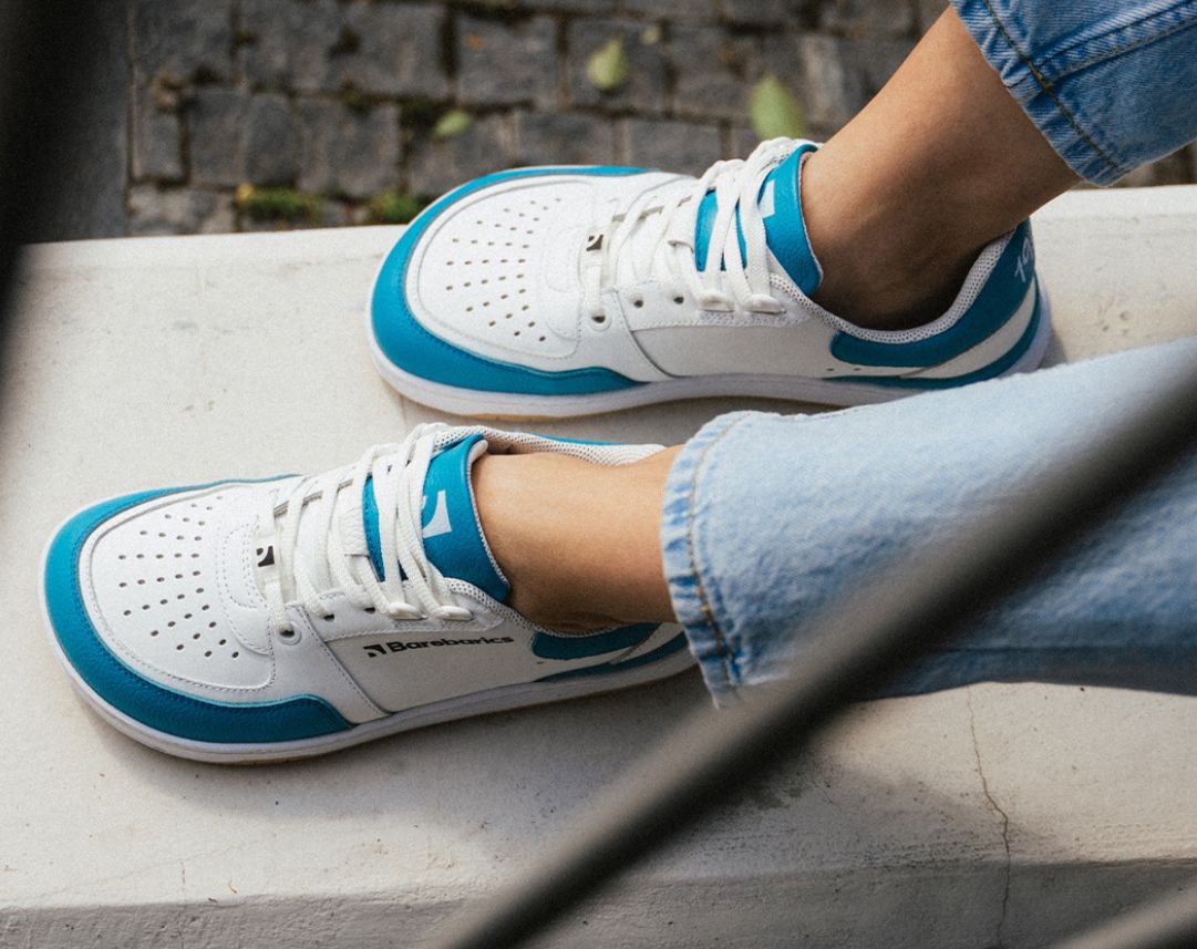 Barfuß-Sneaker Barebarics Wave - Weiß & Dunkeltürkis