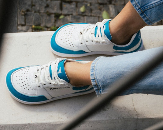 Barfuß-Sneaker Barebarics Wave - Weiß & Dunkeltürkis