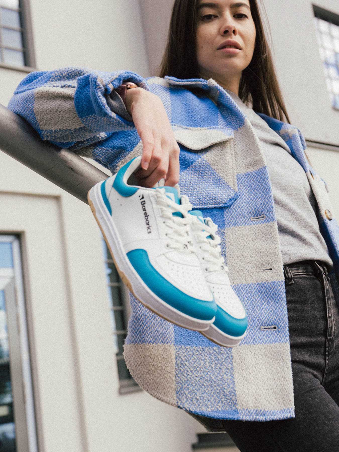 Barfuß-Sneaker Barebarics Wave - Weiß & Dunkeltürkis