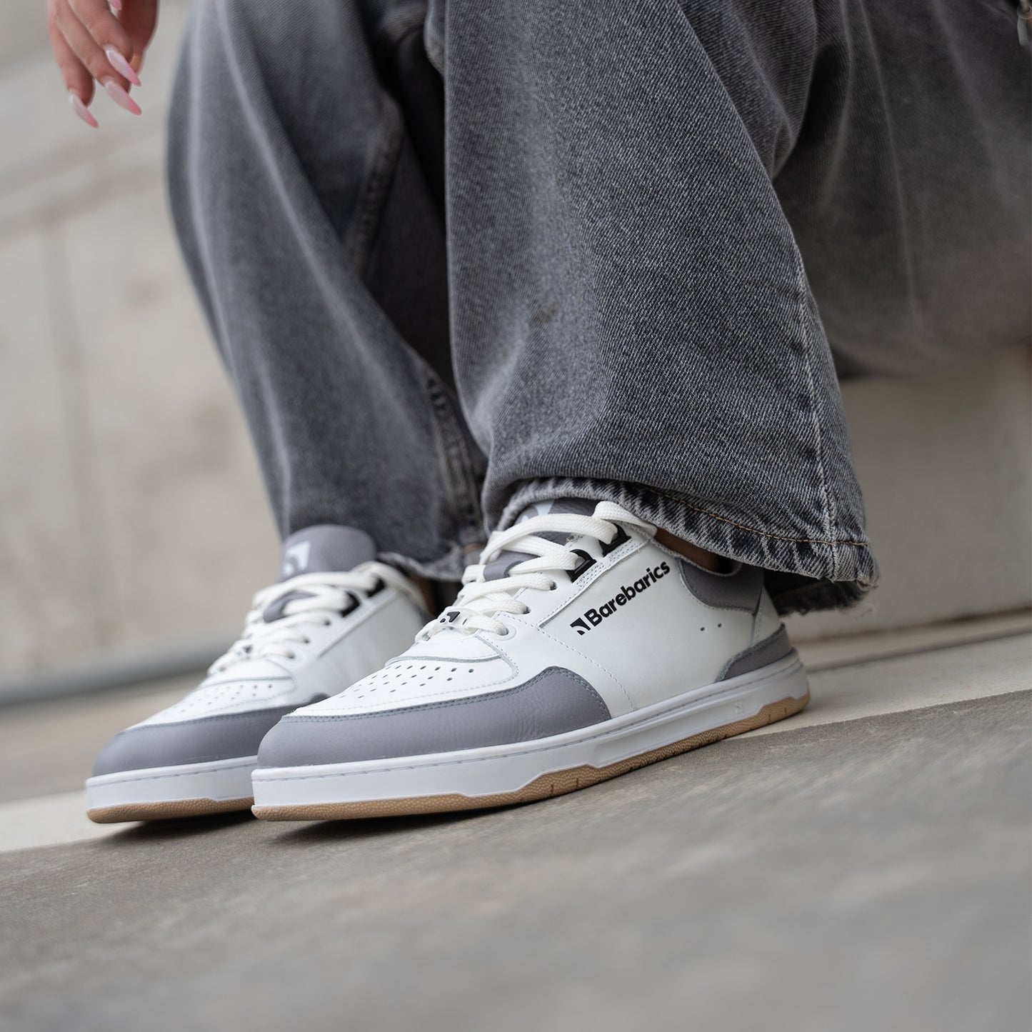 Barfuß-Sneaker Barebarics Wave - Weiß & Grau