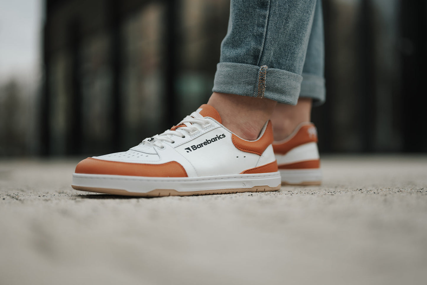 Barfuß-Sneaker Barebarics Wave - Weiß & Orange (SALE)