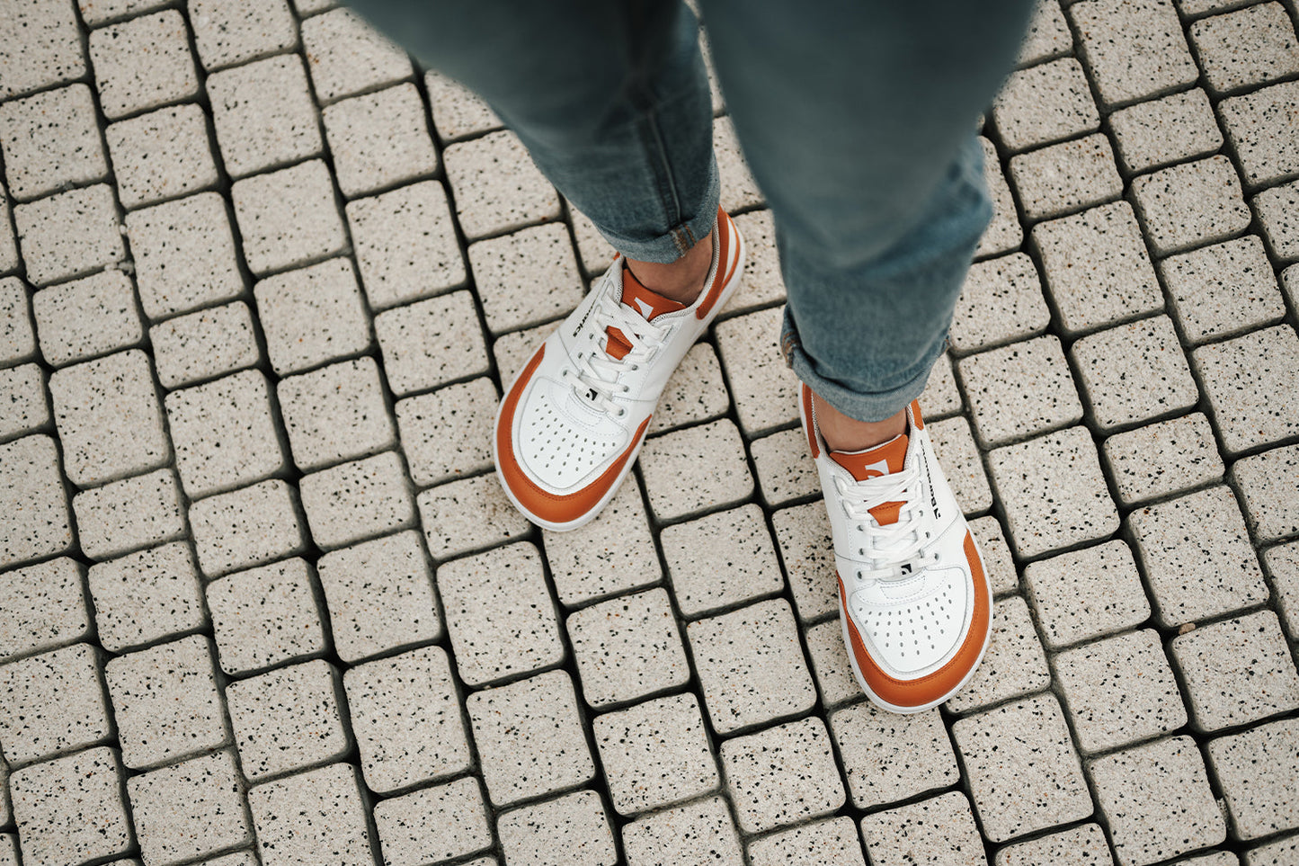 Barfuß-Sneaker Barebarics Wave - Weiß & Orange (SALE)