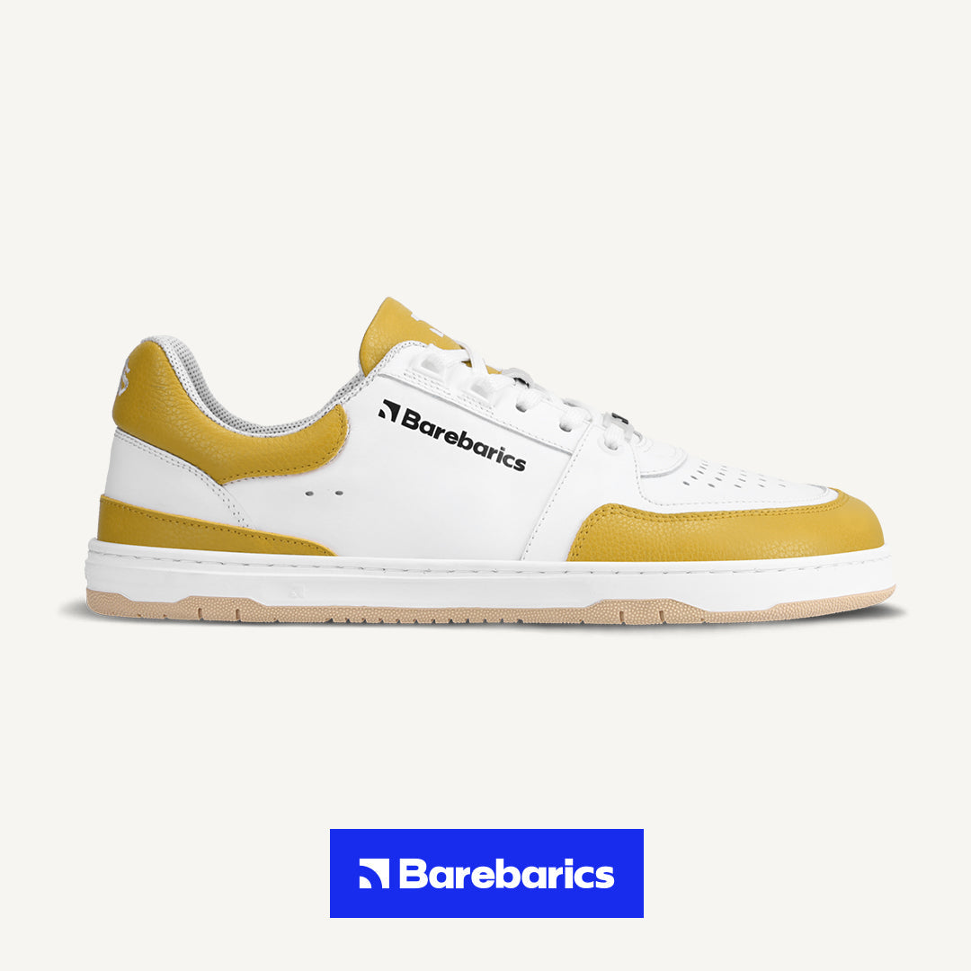 Barfuß-Sneaker Barebarics Wave - Weiß & Sonnenuntergangsgelb