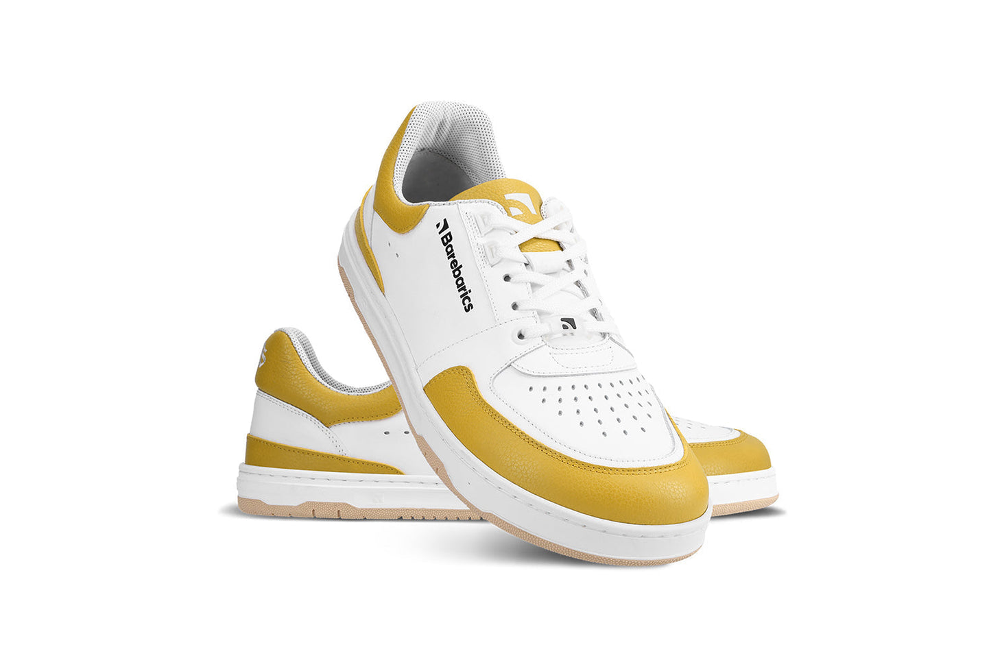 Barfuß-Sneaker Barebarics Wave - Weiß & Sonnenuntergangsgelb