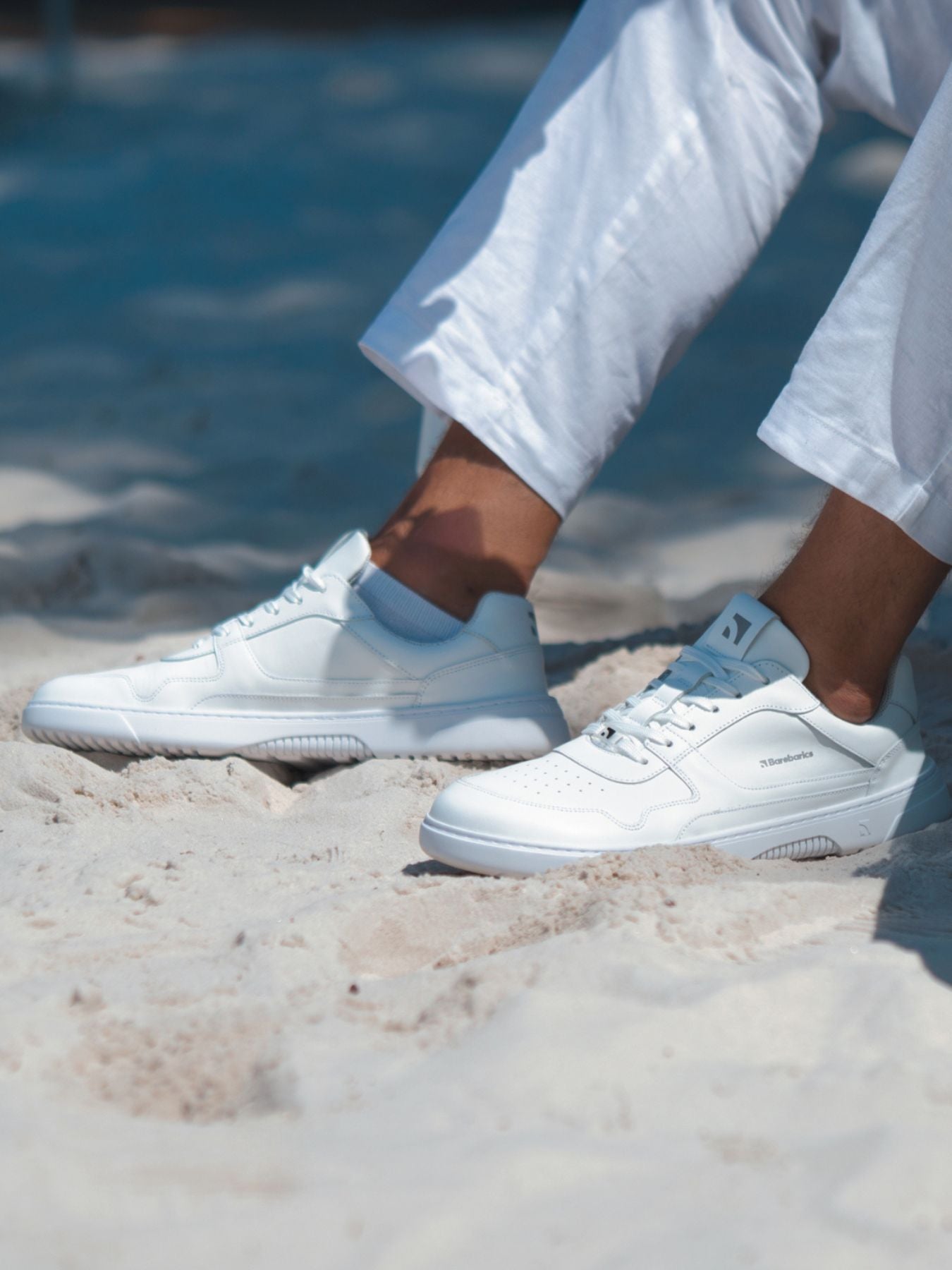 Barfuß-Sneaker Barebarics Zing - All White - Leder