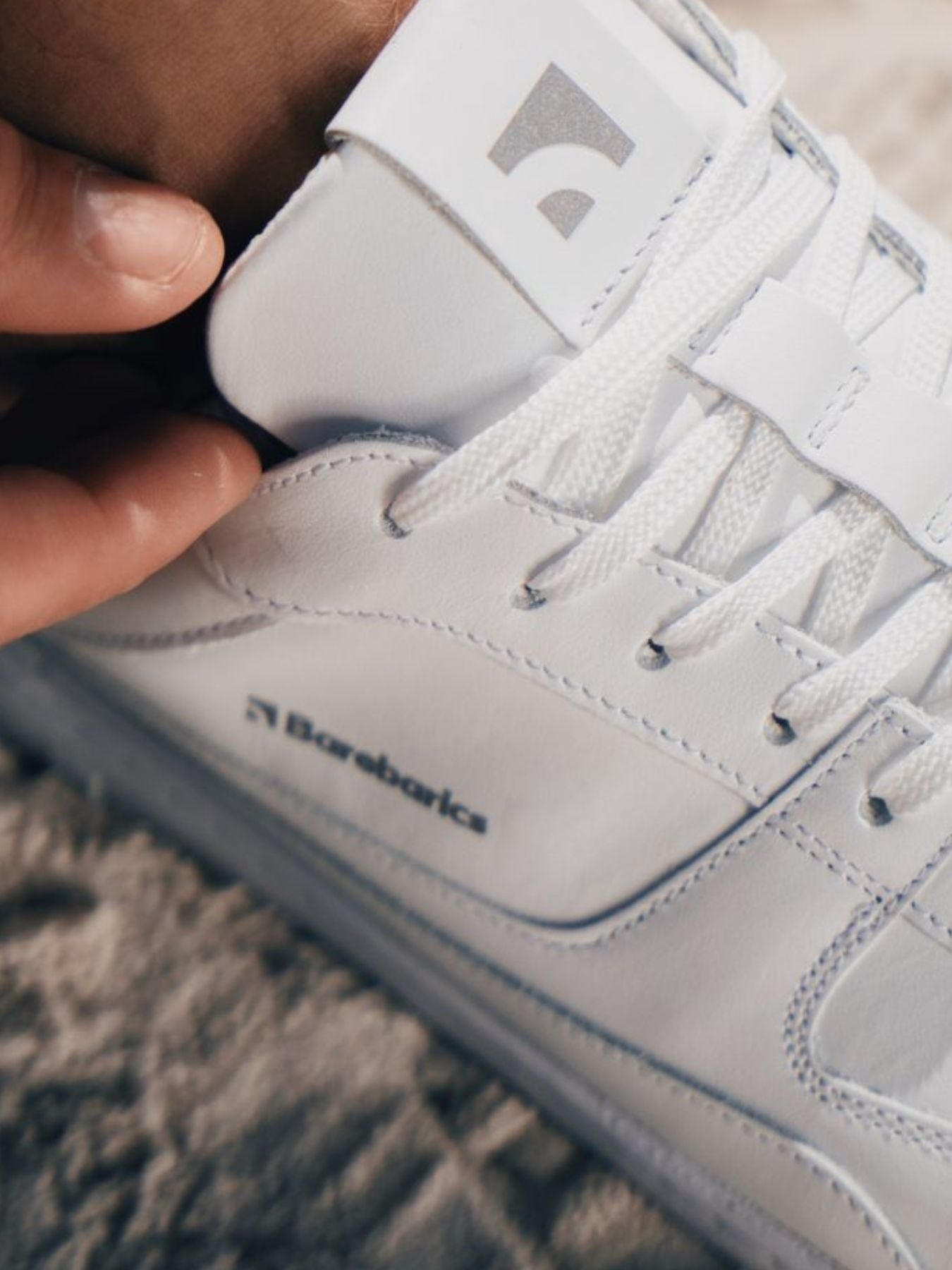 Barfuß-Sneaker Barebarics Zing - All White - Leder