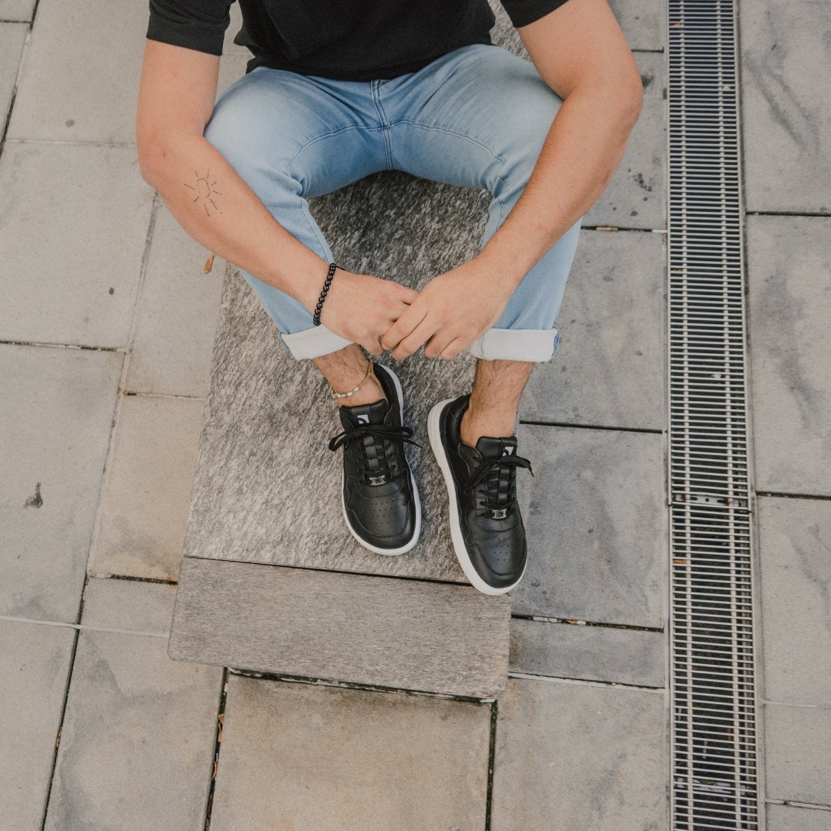 Barfuß-Sneaker Barebarics Zing - Schwarz & Weiß - Leder