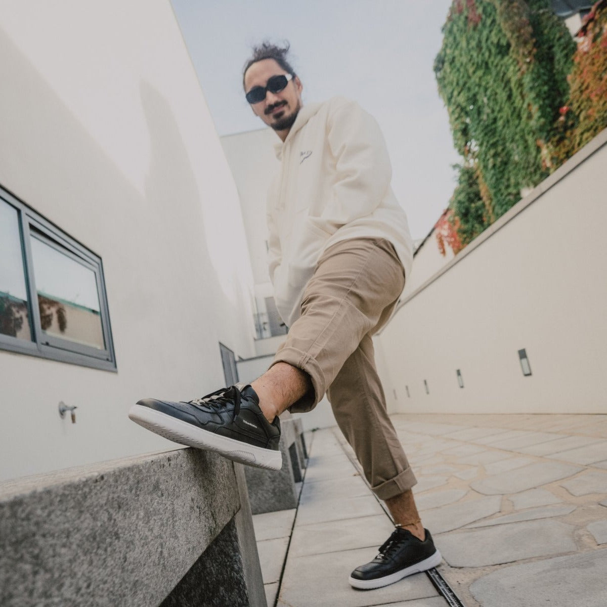 Barfuß-Sneaker Barebarics Zing - Schwarz & Weiß - Leder