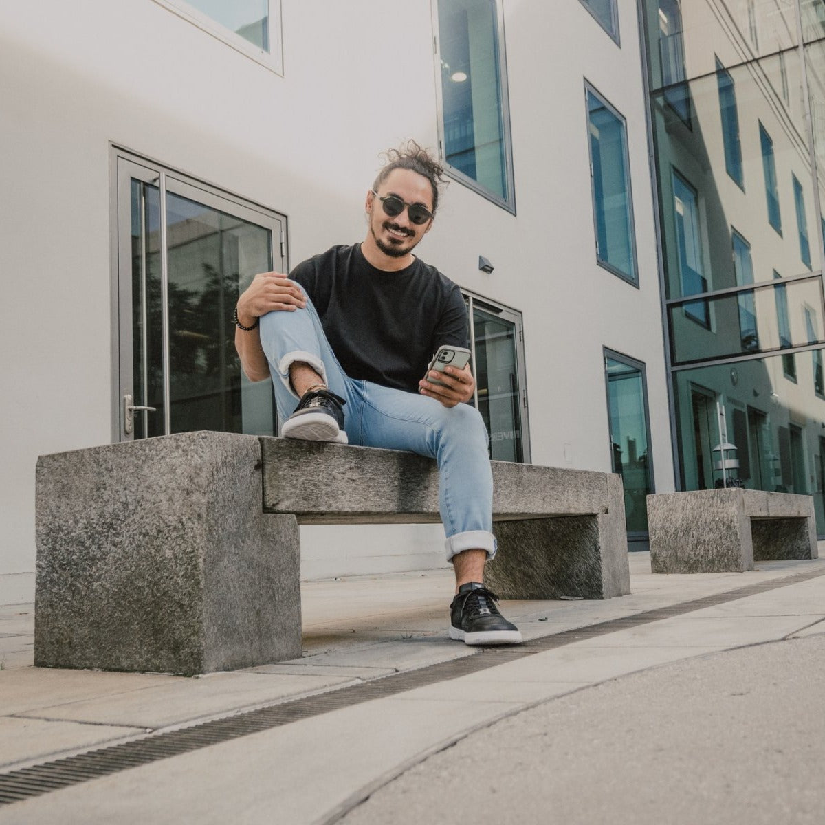 Barfuß-Sneaker Barebarics Zing - Schwarz & Weiß - Leder
