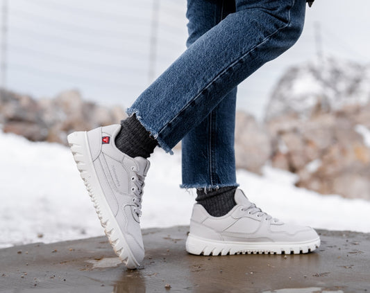 Barfuß-Sneaker Barebarics Zing Frost - Hellgrau & Weiß