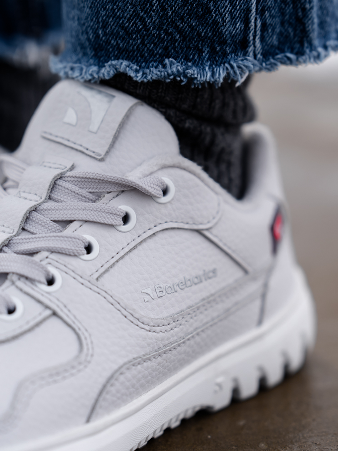 Barfuß-Sneaker Barebarics Zing Frost - Hellgrau & Weiß