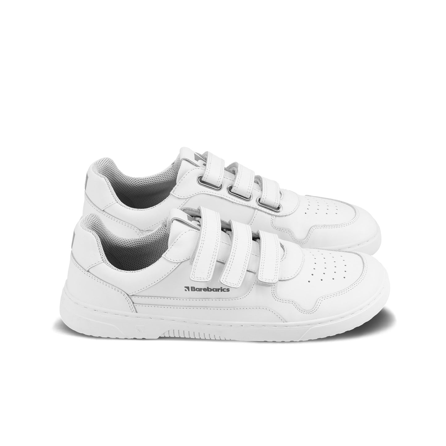 Barfuß-Sneaker Barebarics Zing Velcro - All White - Leder