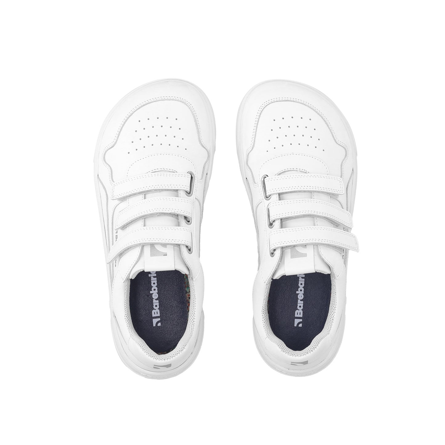 Barfuß-Sneaker Barebarics Zing Velcro - All White - Leder