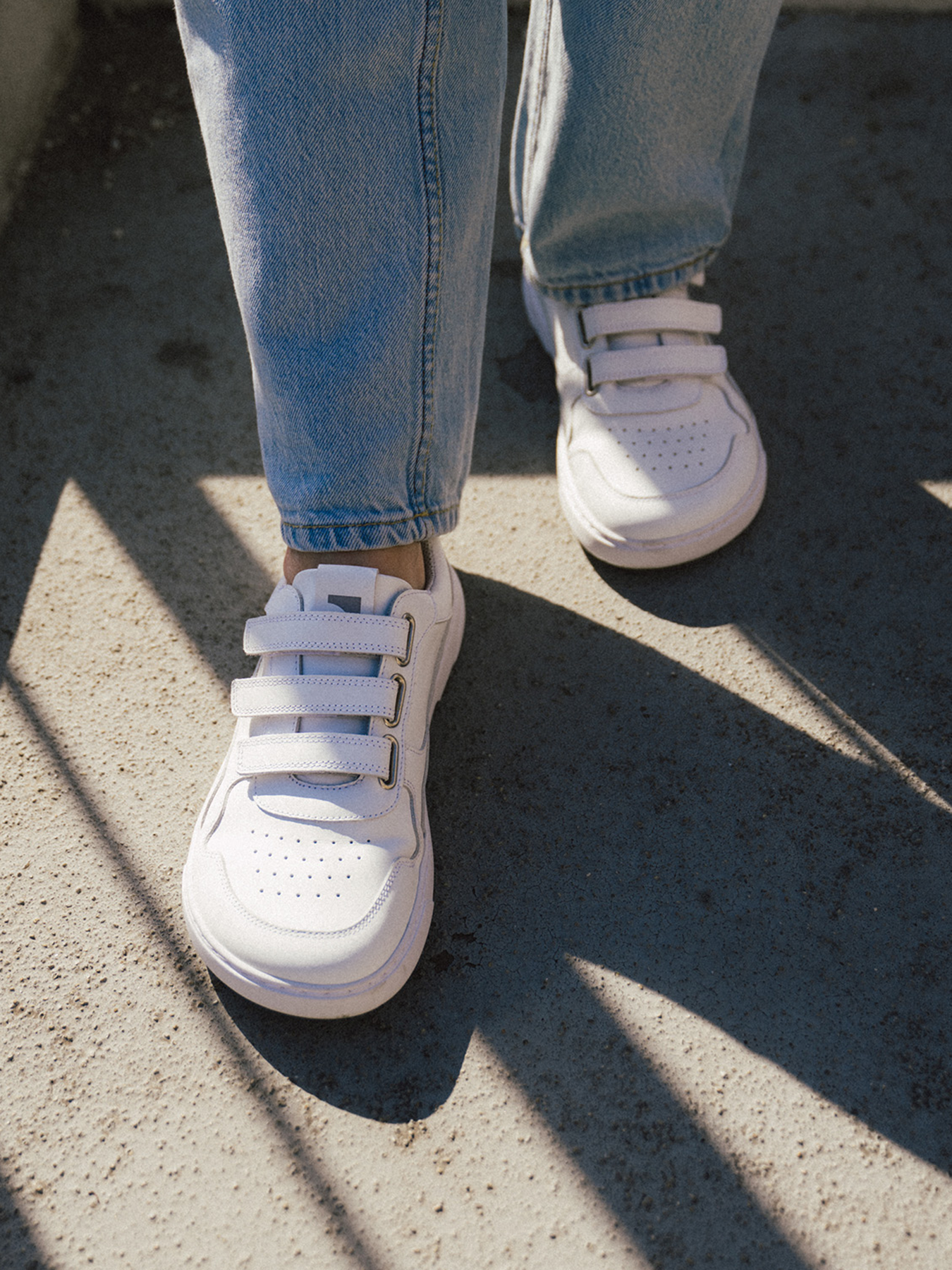 Barfuß-Sneaker Barebarics Zing Velcro - All White - Leder
