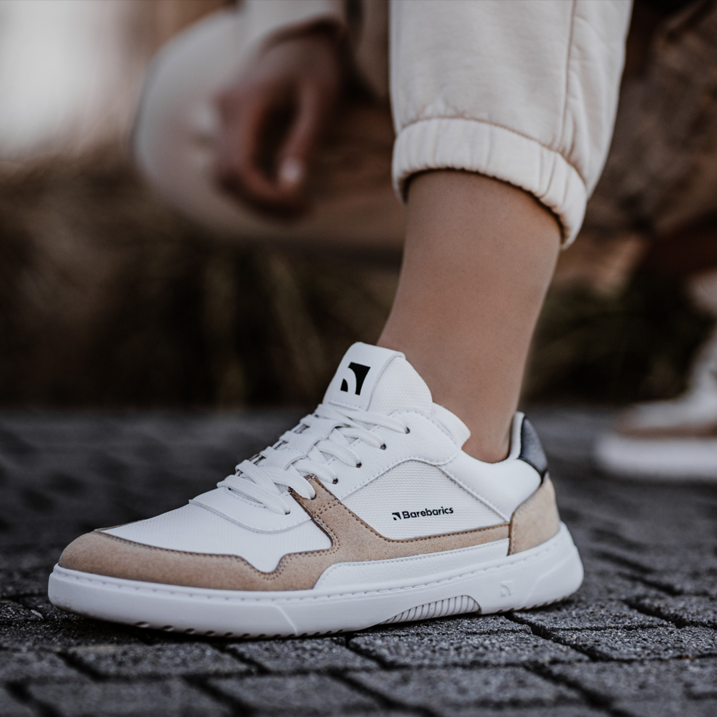 Barfuß-Sneaker Barebarics - Zing - Weiß & Beige