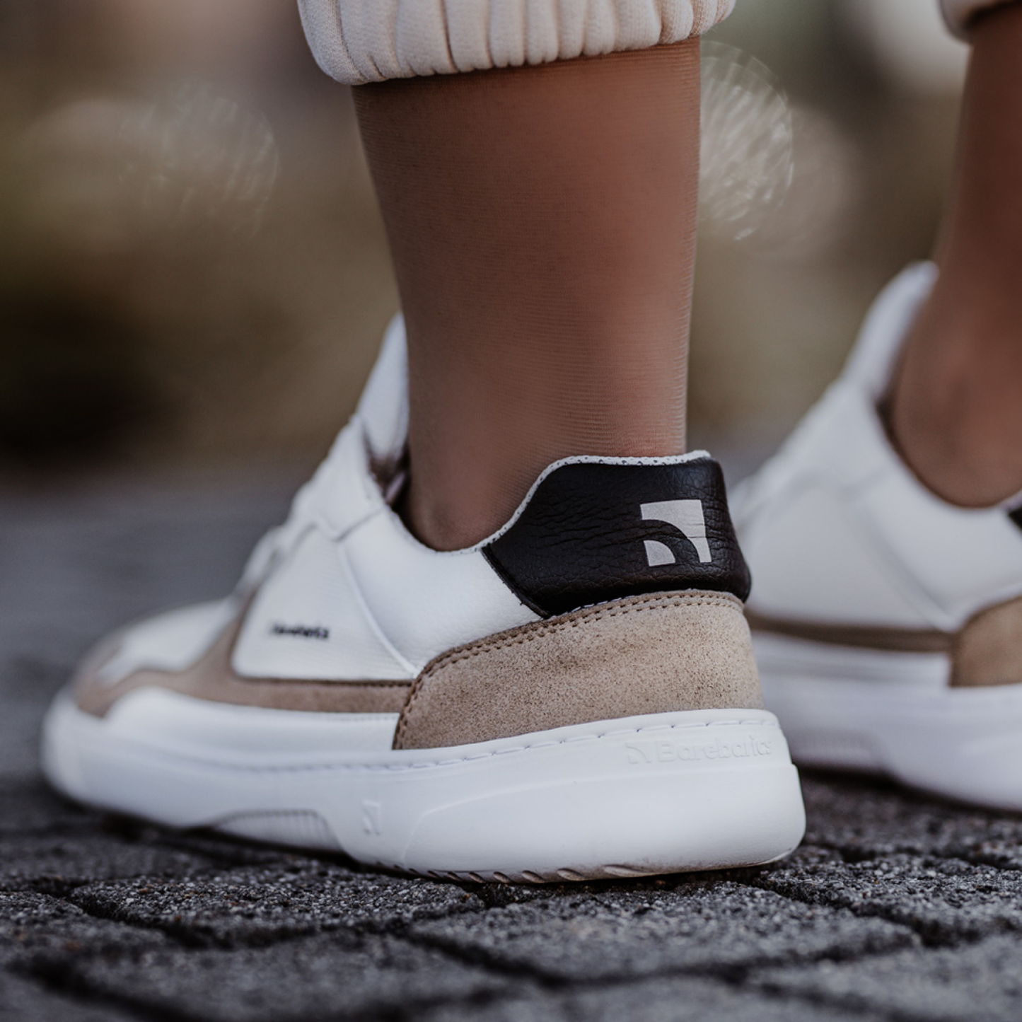Barfuß-Sneaker Barebarics - Zing - Weiß & Beige