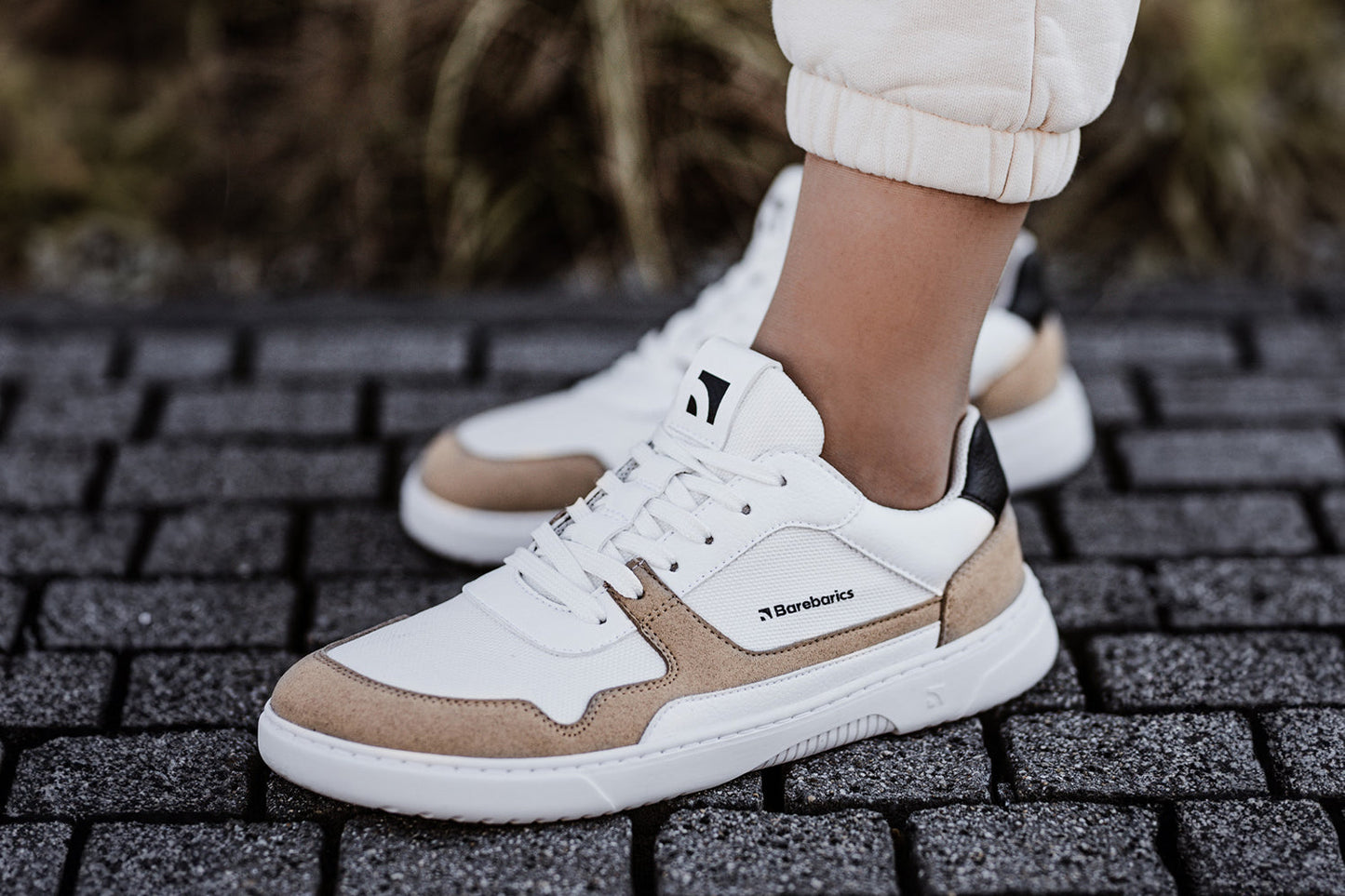 Barfuß-Sneaker Barebarics - Zing - Weiß & Beige