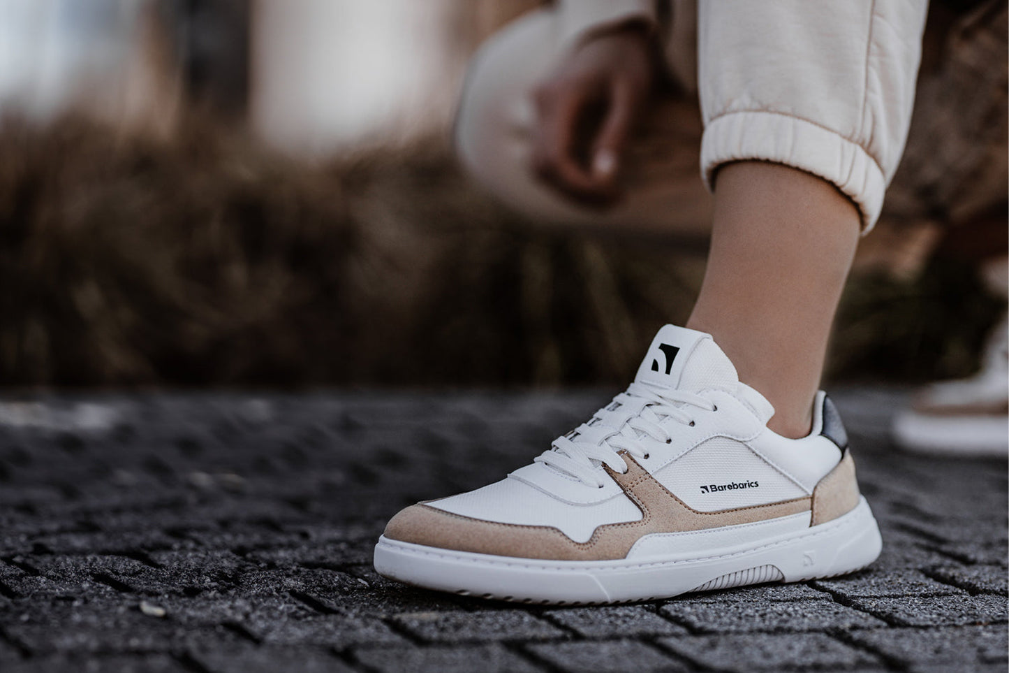 Barfuß-Sneaker Barebarics - Zing - Weiß & Beige