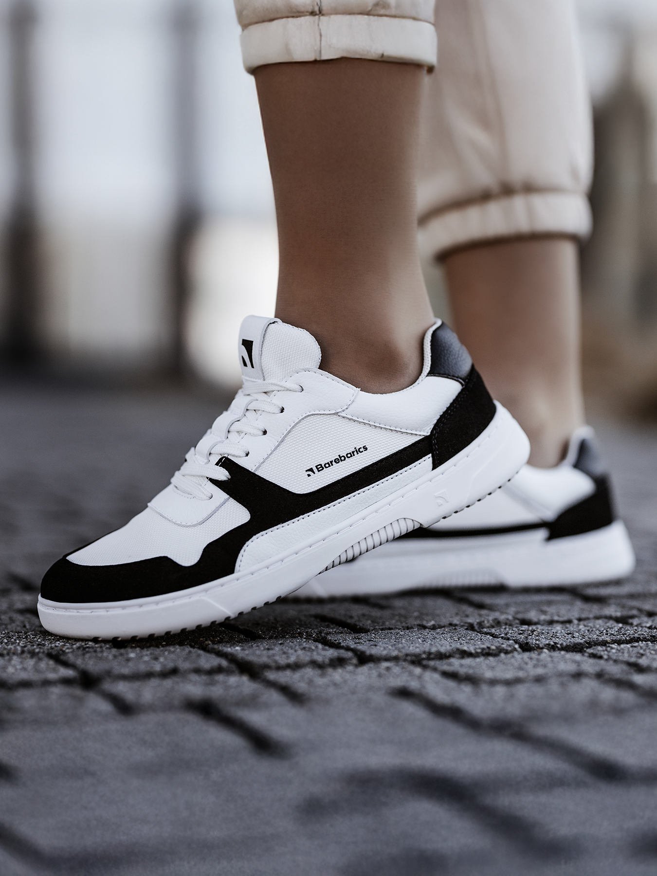Barfuß-Sneaker Barebarics - Zing - Weiß & Schwarz