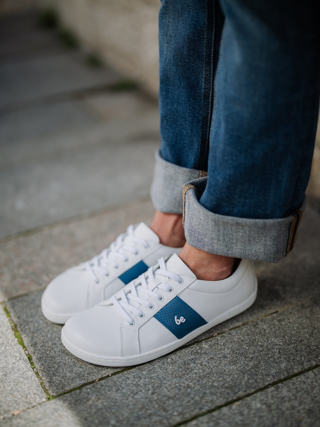 Barfuß-Sneaker Be Lenka Elite - Weiß & Dunkelblau