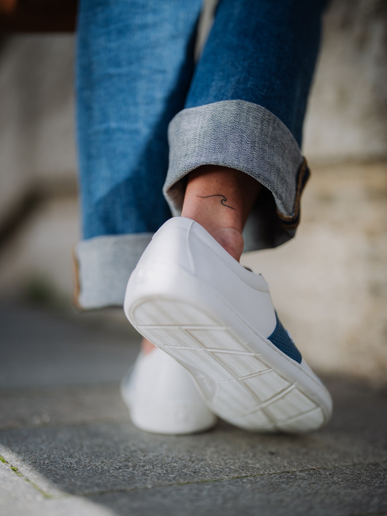 Barfuß-Sneaker Be Lenka Elite - Weiß & Dunkelblau