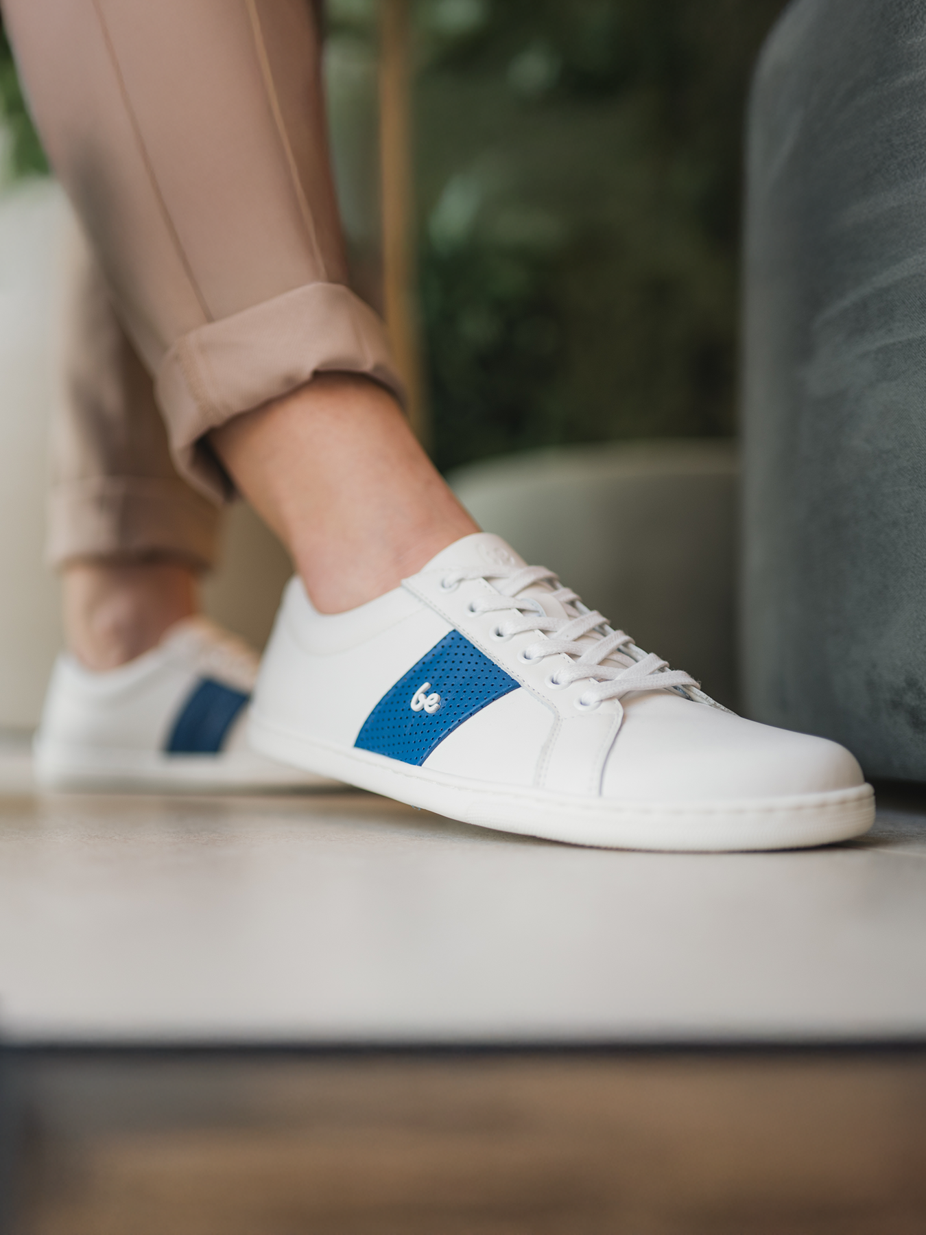 Barfuß-Sneaker Be Lenka Elite - Weiß & Dunkelblau
