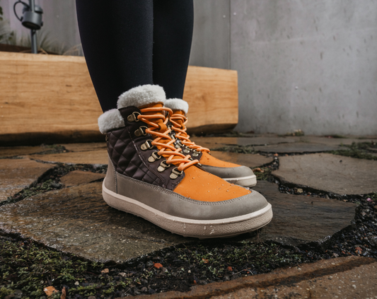 Barfußstiefel Be Lenka Olivia - Taupe, Dunkelbraun & Orange