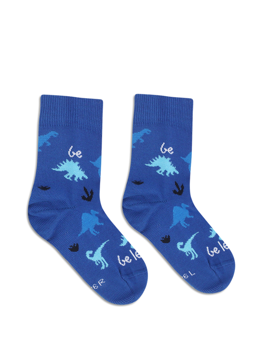 Kinder Barfußsocken Be Lenka Kids - Crew - Dino - Königsblau