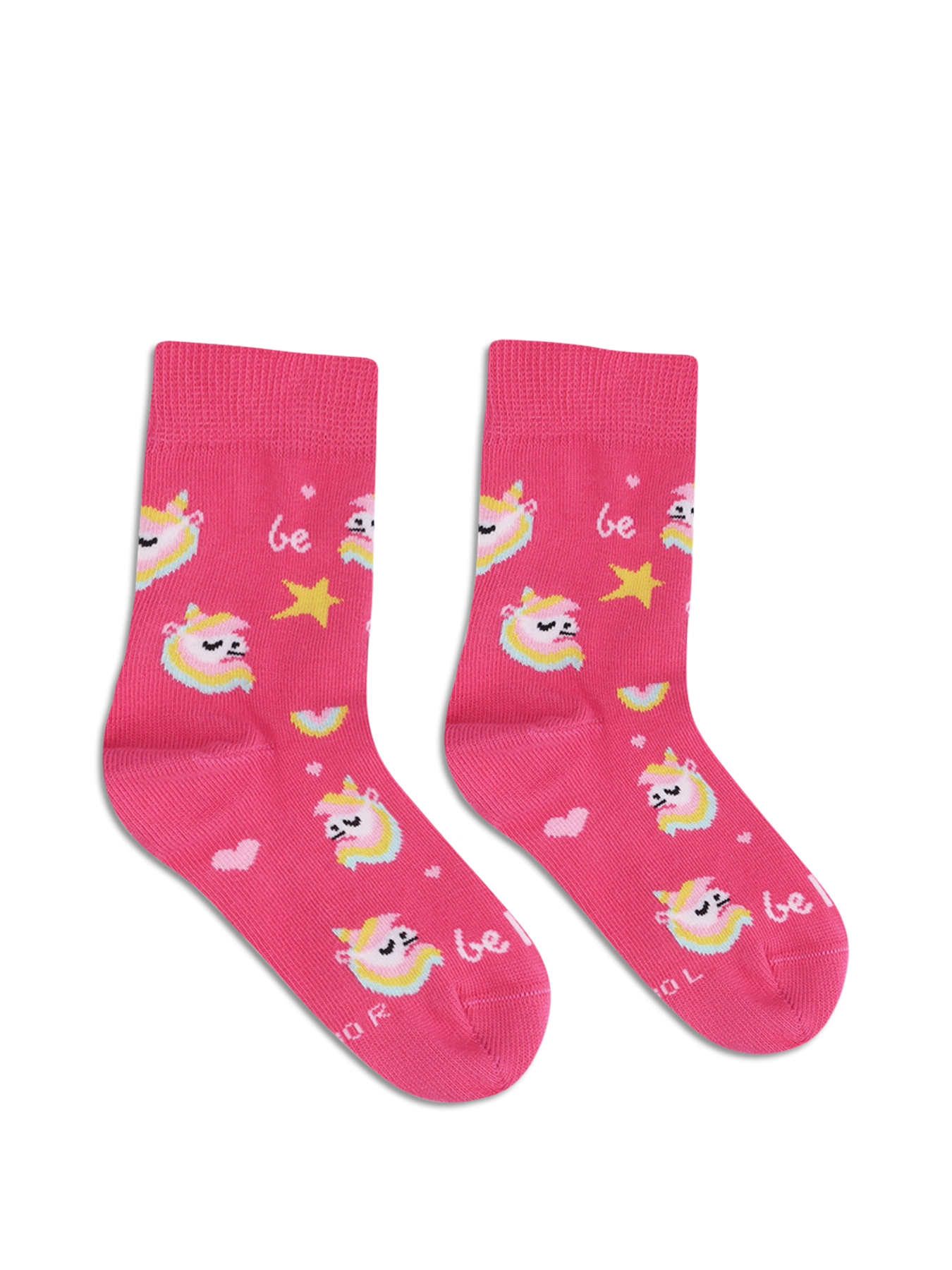 Kids barefoot Socks Be Lenka Kids - Crew - Unicorn - BubleGum Pink