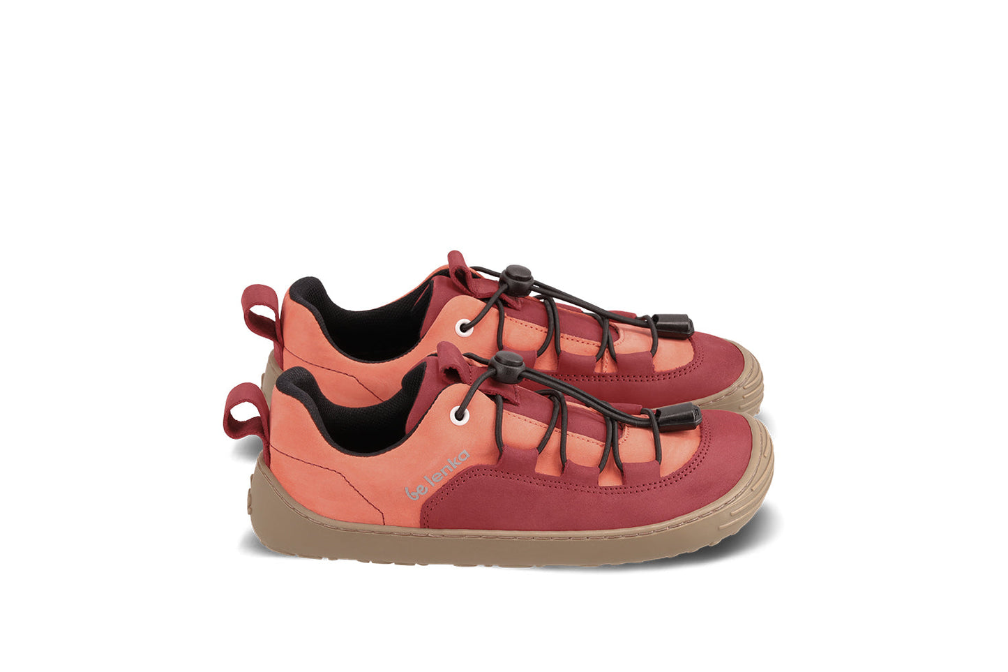 Barfuß-Sneaker für Kinder Be Lenka Xplorer - Dunkelrot & Koralle