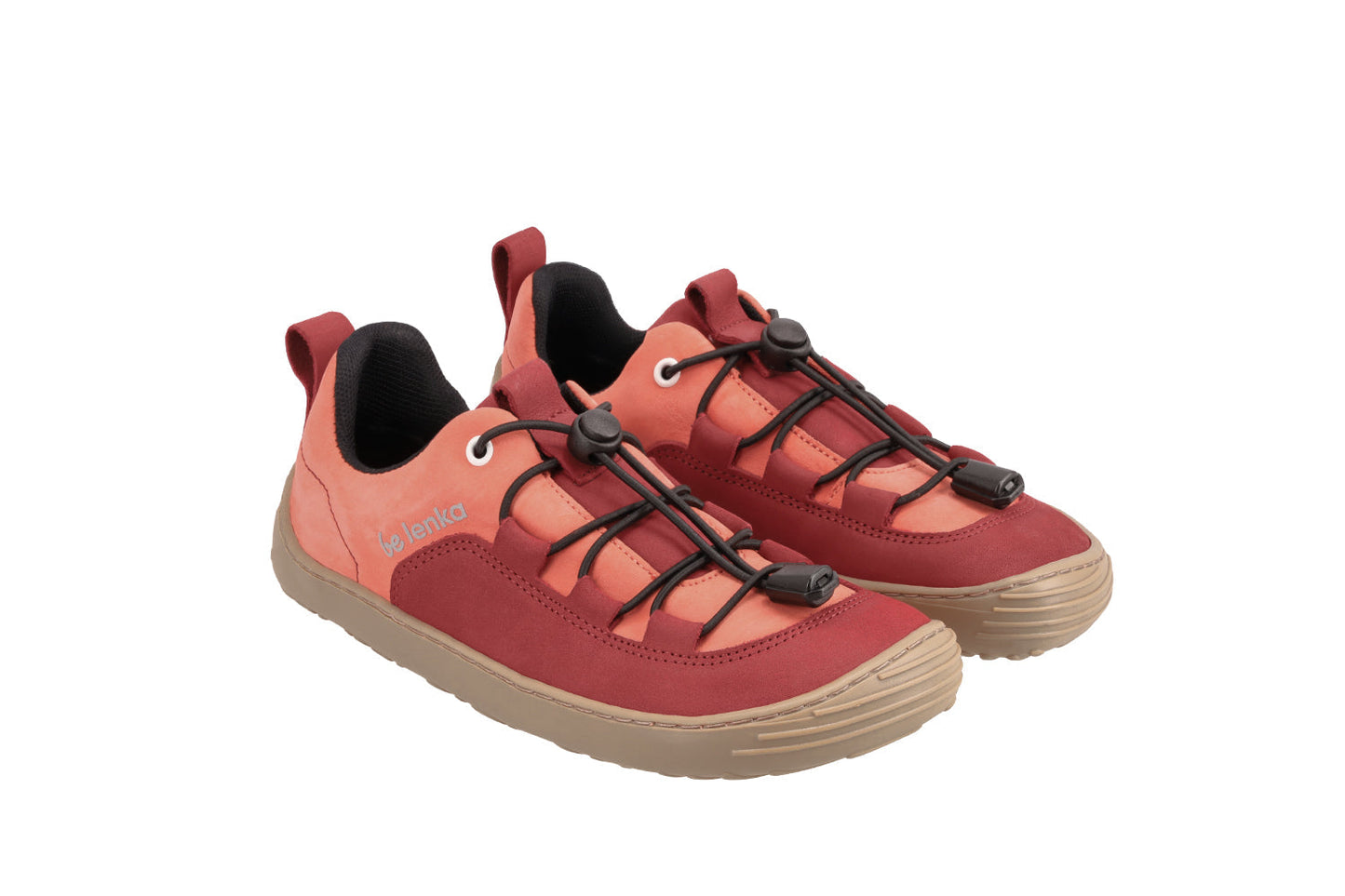 Barfuß-Sneaker für Kinder Be Lenka Xplorer - Dunkelrot & Koralle